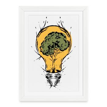 Climate Crisis Renewable Energies - Framed poster (27 × 37 cm) - white - Front