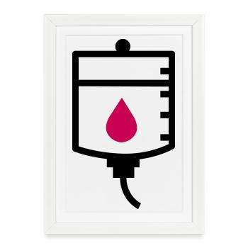 Traitement de thérapie du médecin goutte à goutte - Affiche encadrée (27 × 37 cm) - blanc - Devant