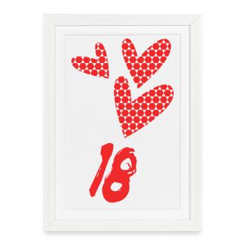 18. 18 ANS. 18e ANNIVERSAIRE. ANNIVERSAIRE 18 ANS. - Affiche encadrée (27 × 37 cm) - blanc - Devant