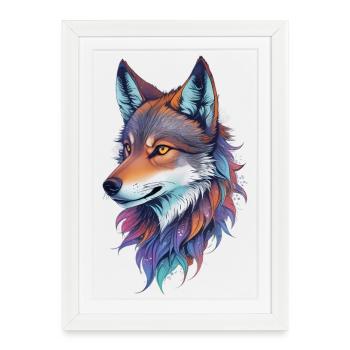 Wolf - Framed poster (27 × 37 cm) - white - Front