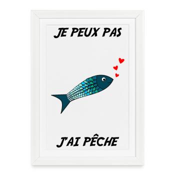POISSON. POISSON D'AVRIL. VACANCES. ETE. HUMOUR - Affiche encadrée (27 × 37 cm) - blanc - Devant