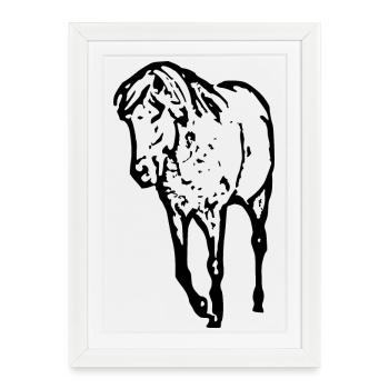 Chevaux T-shirt Cadeau Cavalier - Affiche encadrée (27 × 37 cm) - blanc - Devant
