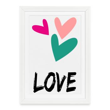 HEART. HEARTS. VALENTINE'S DAY. LOVE. LOVE. COUPLE. - Framed poster (27 × 37 cm) - white - Front
