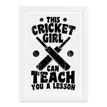Cricket Girl Teaches You A Lesson - Framed poster (27 × 37 cm) - white - Front