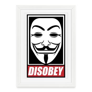 Désobéir Couleurs modifiables - Affiche encadrée (27 × 37 cm) - blanc - Devant