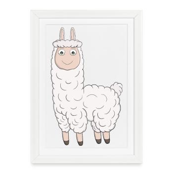 An adorable Llama - Framed poster (27 × 37 cm) - white - Front