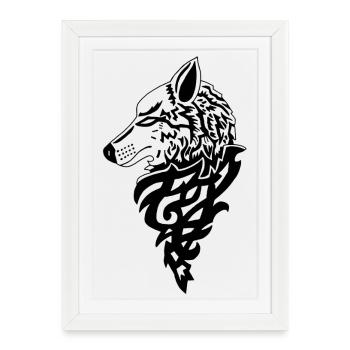 Black Wolf Forest Genius - Framed poster (27 × 37 cm) - white - Front