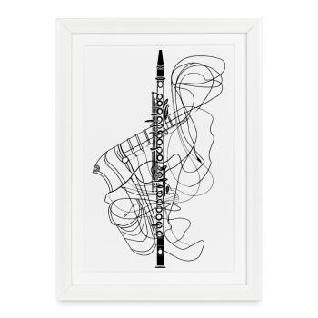 Croquis de flûte - Affiche encadrée (27 × 37 cm) - blanc - Devant