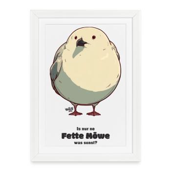 Fat Seagull - Framed poster (27 × 37 cm) - white - Front