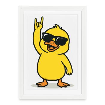 Rockin' Chick - Affiche encadrée (27 × 37 cm) - blanc - Devant