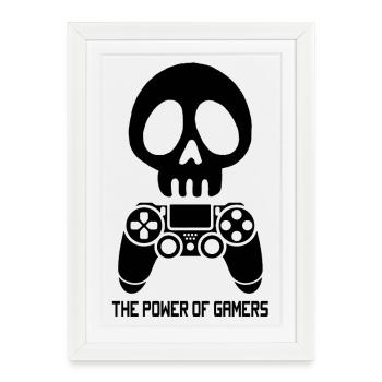 Le pouvoir du jeu vidéo (noir) - Affiche encadrée (27 × 37 cm) - blanc - Devant