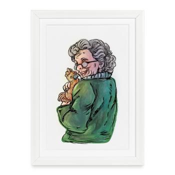 Poules Mamie - Affiche encadrée (27 × 37 cm) - blanc - Devant