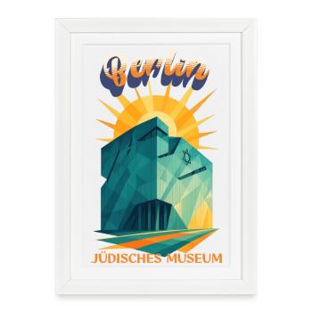 Berlin - JEWISH MUSEUM - Urban Retro Dreams - Framed poster (27 × 37 cm) - white - Front