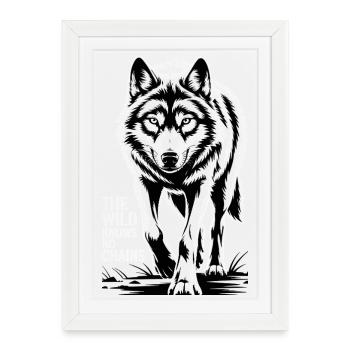 Wild Wolf Freedom - Framed poster (27 × 37 cm) - white - Front