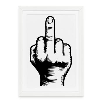 Middle finger - Framed poster (27 × 37 cm) - white - Front