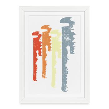 Vintage Pipe Wrench Sketch - Framed poster (27 × 37 cm) - white - Front