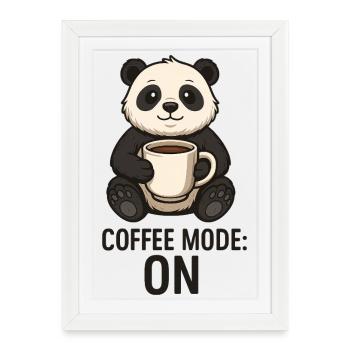 Mode Panda Café sur la conception d’animaux - Affiche encadrée (27 × 37 cm) - blanc - Devant
