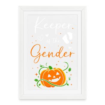 Thanksgiving Gender Reveal Future Maman - Affiche encadrée (27 × 37 cm) - blanc - Devant