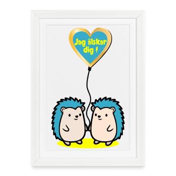 Je t’aime - Affiche encadrée (27 × 37 cm) - blanc - Devant