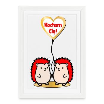 Polonais Je t’aime - Affiche encadrée (27 × 37 cm) - blanc - Devant