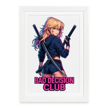Édition Samouraï du Club des Mauvaises Décisions - Affiche encadrée (27 × 37 cm) - blanc - Devant