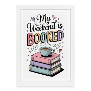 De jolies tasses à café pour les amateurs de livres - Affiche encadrée (27 × 37 cm) - blanc - Devant