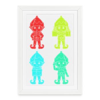 Noël Elfe de Noël Noël - Affiche encadrée (27 × 37 cm) - blanc - Devant