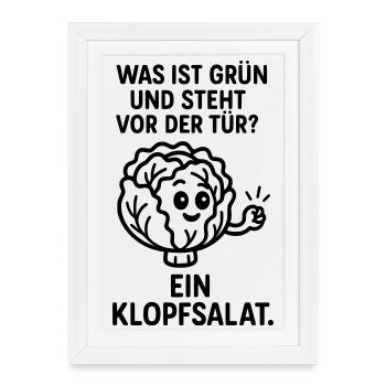 Blague sur la salade knock - Affiche encadrée (27 × 37 cm) - blanc - Devant