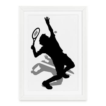 Tennis - Affiche encadrée (27 × 37 cm) - blanc - Devant