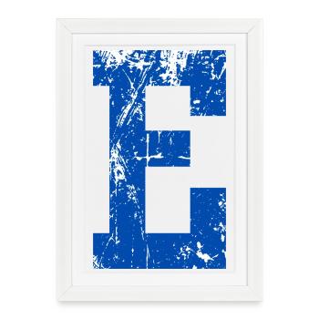 Letter e sport retro - Framed poster (27 × 37 cm) - white - Front