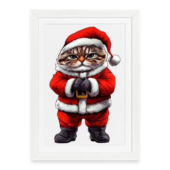 Cats Christmas - Framed poster (27 × 37 cm) - white - Front