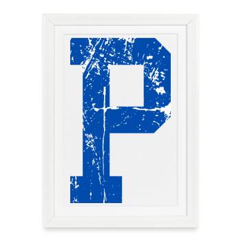 Letter p sport retro - Framed poster (27 × 37 cm) - white - Front