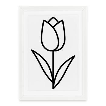 Tulipe - Affiche encadrée (27 × 37 cm) - blanc - Devant