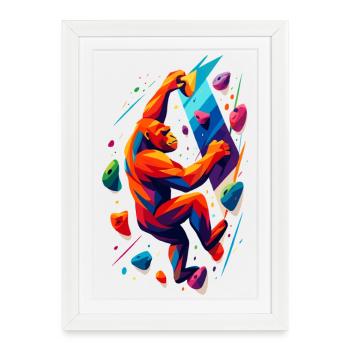 Don d’escalade de puissance en escalade en bloc pour les gorilles - Affiche encadrée (27 × 37 cm) - blanc - Devant