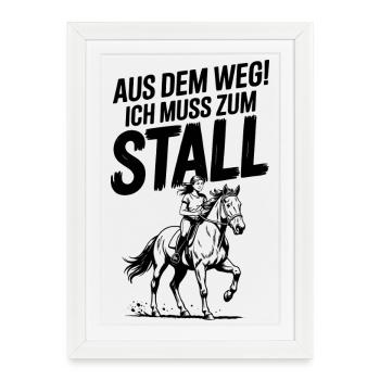 Cheval, équitation, cavalier, propriétaire de cheval, sport équestre - Affiche encadrée (27 × 37 cm) - blanc - Devant