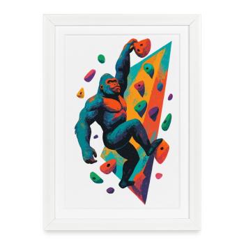Force d’escalade en bloc Gorille Silverback offert - Affiche encadrée (27 × 37 cm) - blanc - Devant