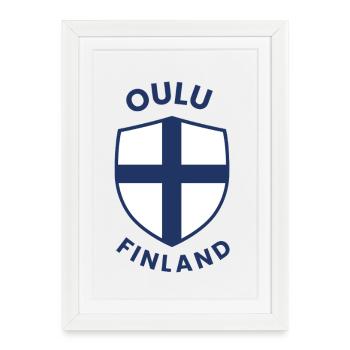 Oulu Finnish Shield Emblem - Framed poster (27 × 37 cm) - white - Front