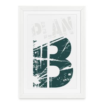 Grunge 13 Numeric Glyph - Framed poster (27 × 37 cm) - white - Front
