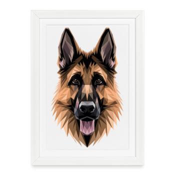 Les chiens bergers allemands adorent les chiens bergers allemands - Affiche encadrée (27 × 37 cm) - blanc - Devant