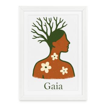 Gaia - Mother Nature - Tree of Life - Framed poster (27 × 37 cm) - white - Front