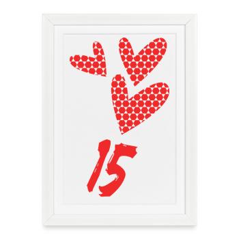 15. 15 ANS. 15e ANNIVERSAIRE. ANNIVERSAIRE 15 ANS. - Affiche encadrée (27 × 37 cm) - blanc - Devant
