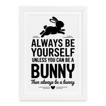 Expressions de lapins Drôle de cadeau de lapin - Affiche encadrée (27 × 37 cm) - blanc - Devant