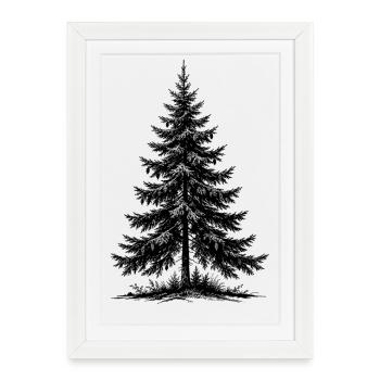 Sapin - Affiche encadrée (27 × 37 cm) - blanc - Devant
