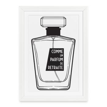 Parfum de Retraite Homme (texte noir) - Affiche encadrée (27 × 37 cm) - blanc - Devant