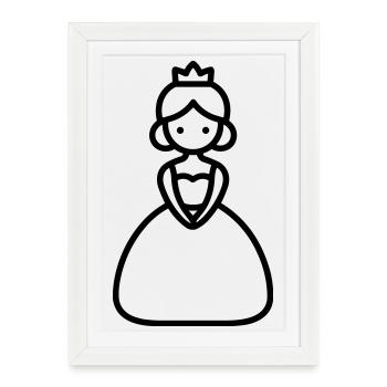 princesse - Affiche encadrée (27 × 37 cm) - blanc - Devant