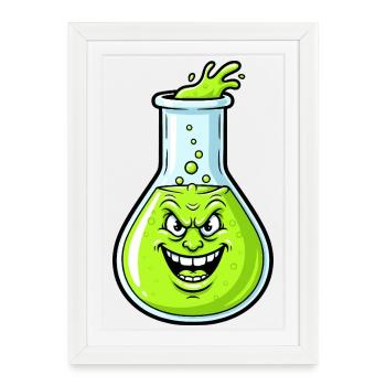 Potion Verte Souriante - Affiche encadrée (27 × 37 cm) - blanc - Devant