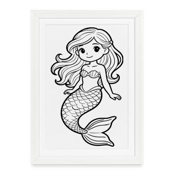 sirène - Affiche encadrée (27 × 37 cm) - blanc - Devant