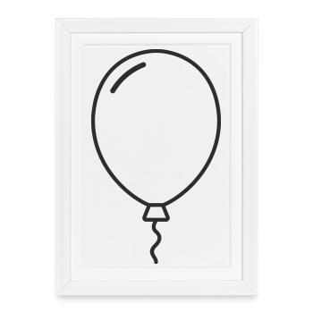Ballon – Fête, Légèreté et Bonne Humeur - Affiche encadrée (27 × 37 cm) - blanc - Devant