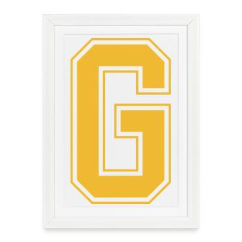 Monogram Red Yellow College House Initial G - Framed poster (27 × 37 cm) - white - Front