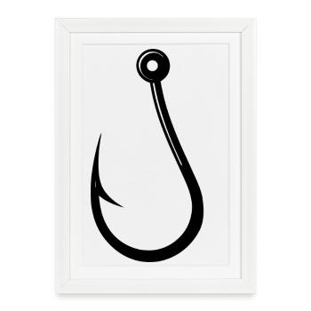 Fish hook - Framed poster (27 × 37 cm) - white - Front